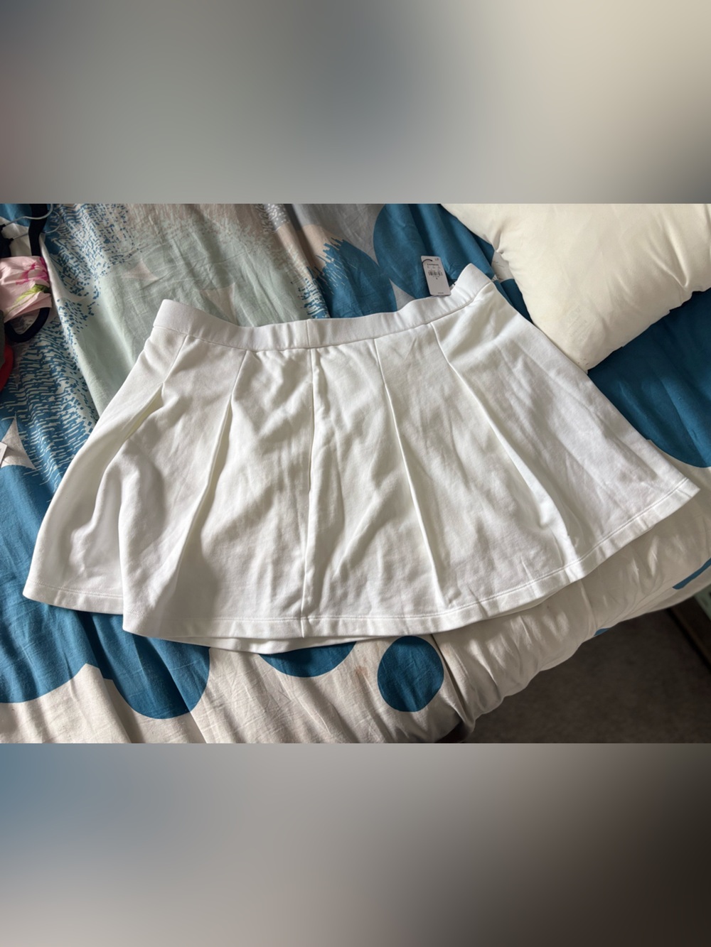 Express White Circle Skater Mini Skirt